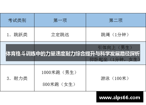 体育格斗训练中的力量速度耐力综合提升与科学发展路径探析